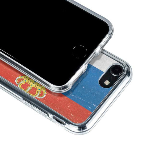 Serbia Flag Distressed iPhone SE (2nd & 3rd Gen) Clear Case